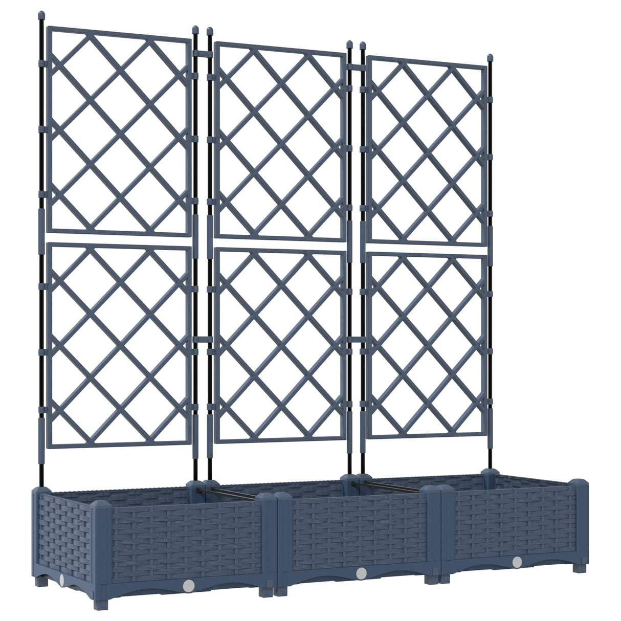 Garden Planter 3 pcs Grey 120 x 40 x 125,5 cm PP
