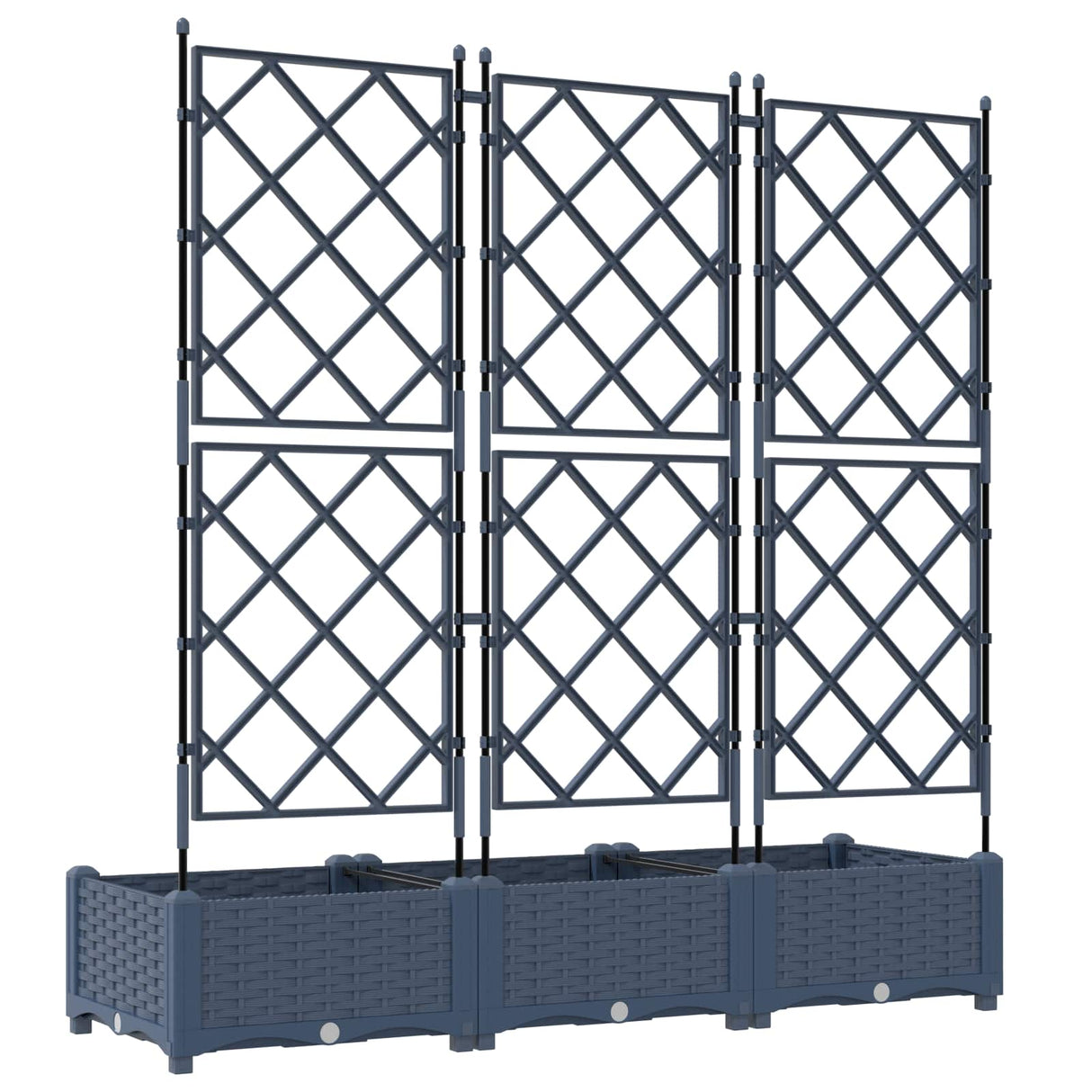 Garden Planter 3 pcs Grey 120 x 40 x 125,5 cm PP