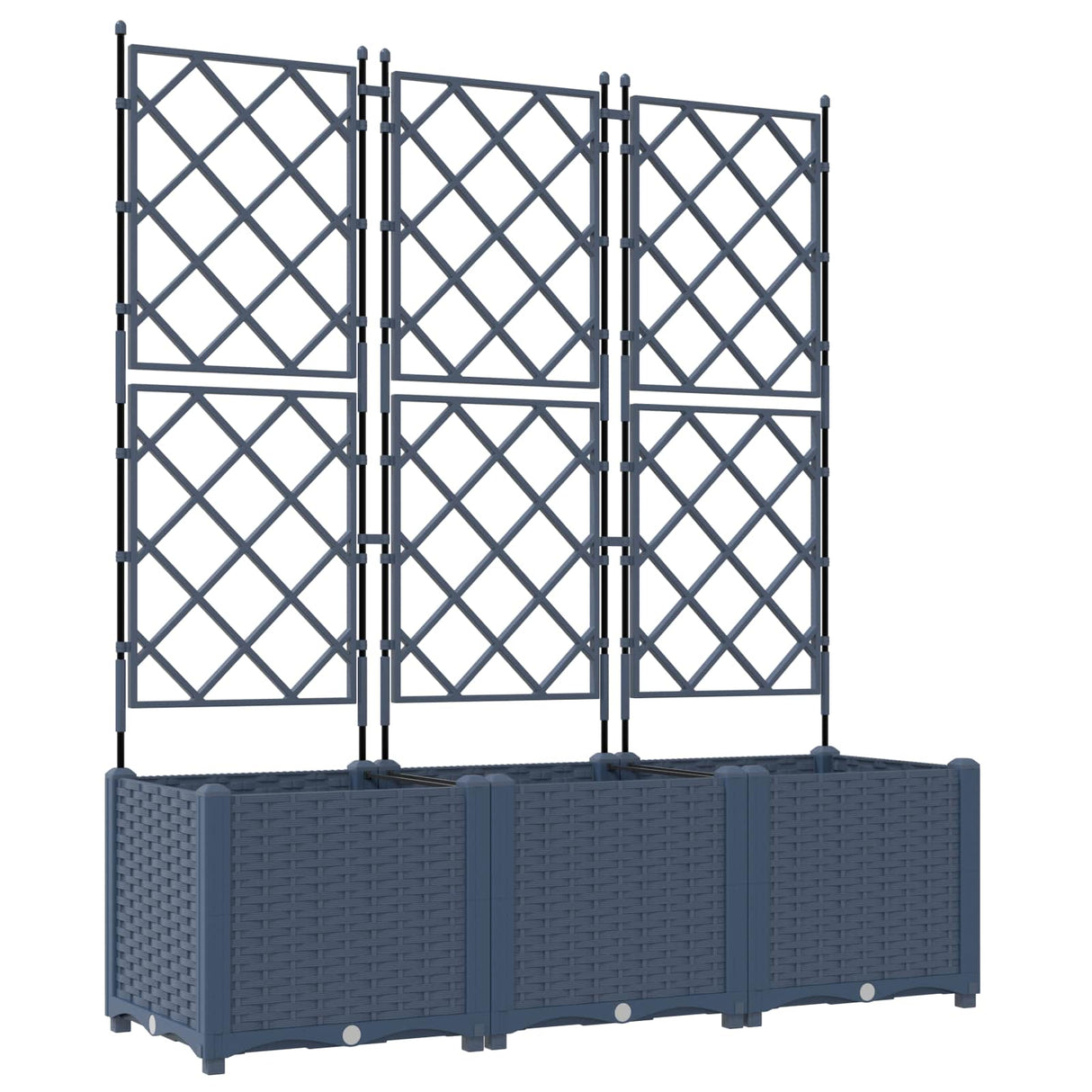 Garden Planter 3 pcs Grey 120 x 40 x 143 cm PP