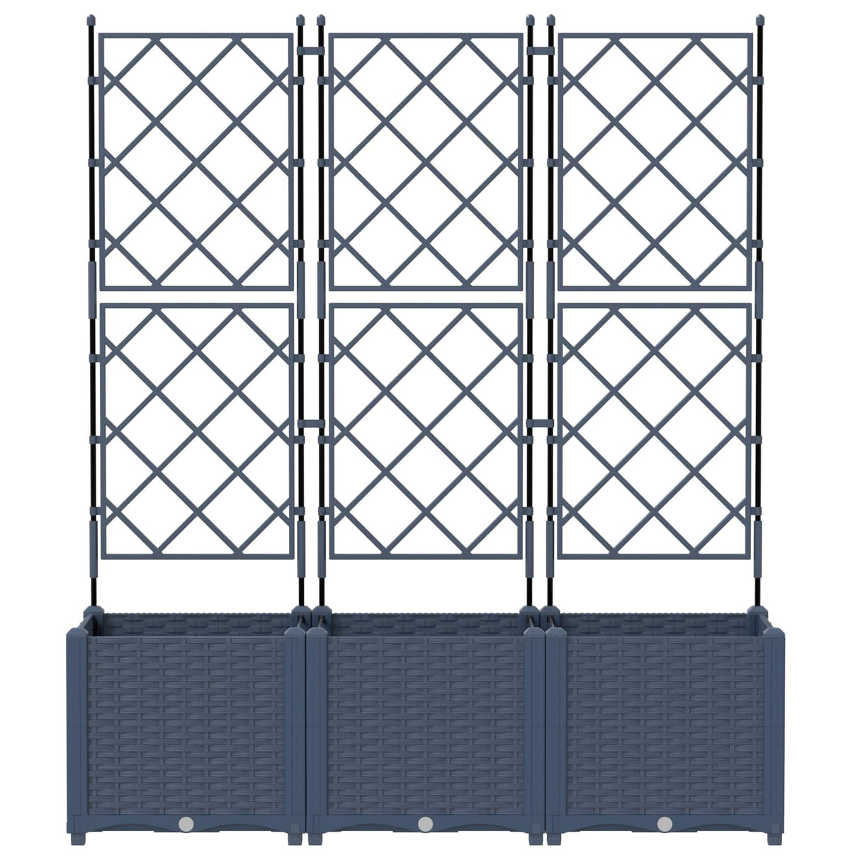 Garden Planter 3 pcs Grey 120 x 40 x 143 cm PP