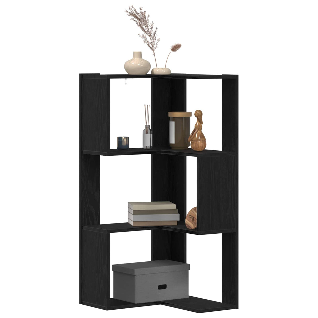 Bookcase 3-Tier 50 x 50 x 102 cm Black Oak