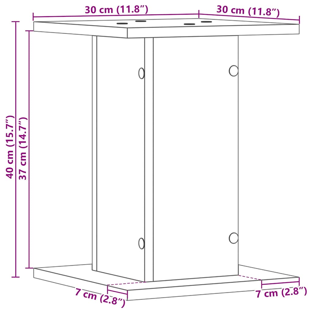 Speaker Stands 2 pcs Black Oak 30 x 30 x 40 cm Engineered Wood