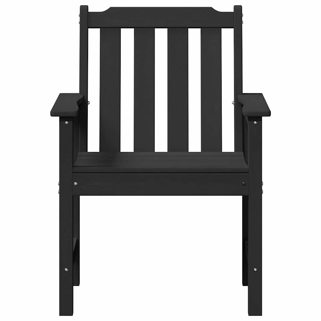 Garden Dining Chair. 2 pcs Black 65.5 x 59 x 88cm HDPE