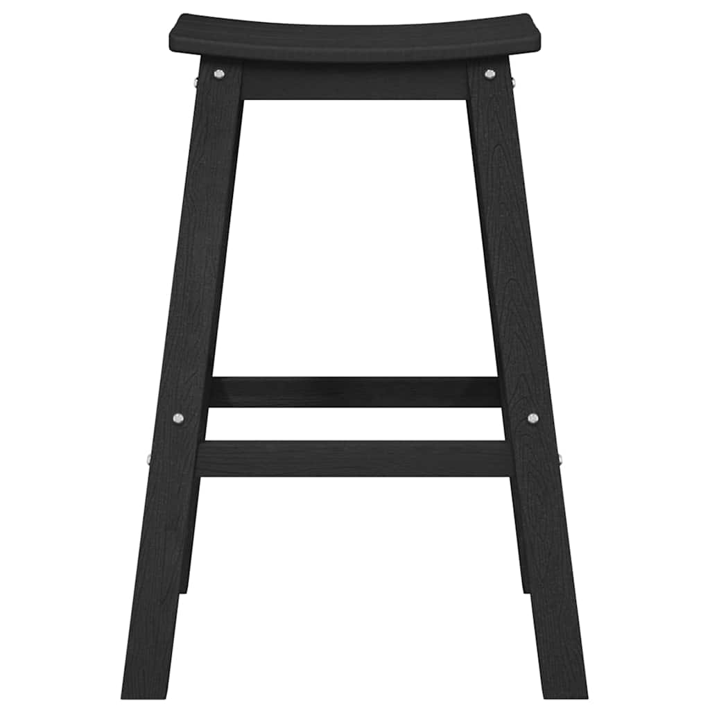 Bar Stool 2 pcs Black 52 x 43 x 73.5cm HDPE