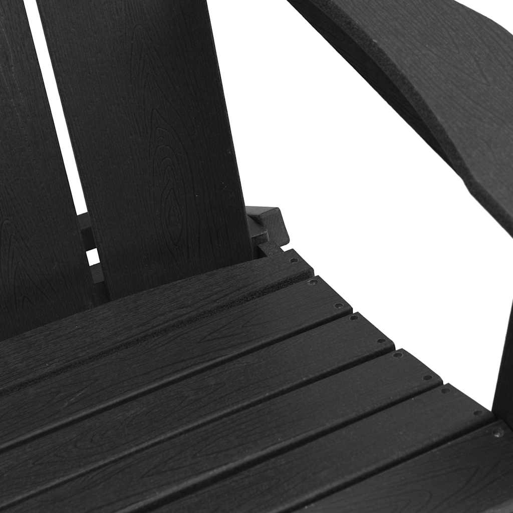 Folding Adirondack Chair Black 74.5 x 80.5 x 90cm HDPE