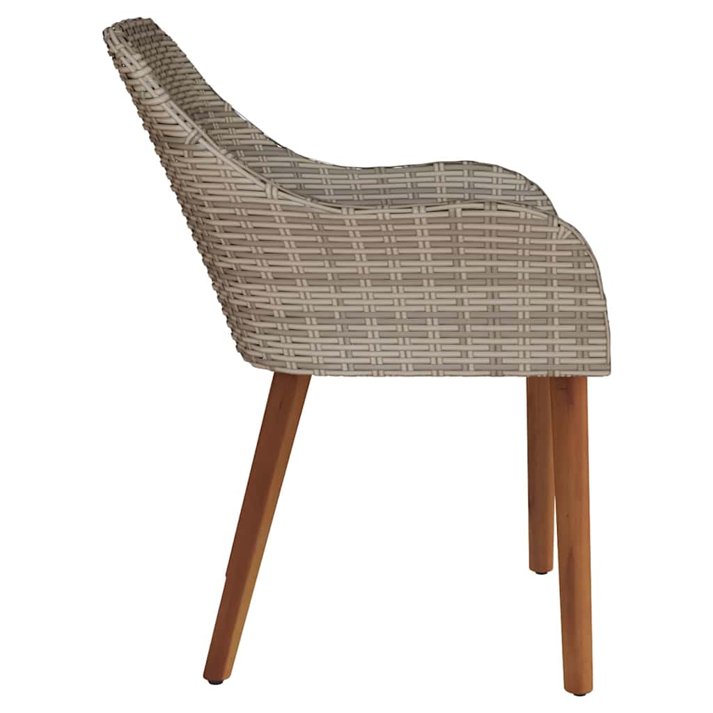 Garden Chair 2 pcs Black 62.5 x 55 x 82 cm Poly Rattan