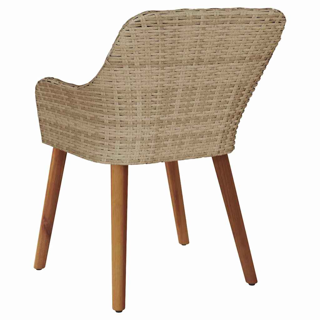Garden Chair 2 pcs Beige 55 x 62.5 x 82cm Poly Rattan