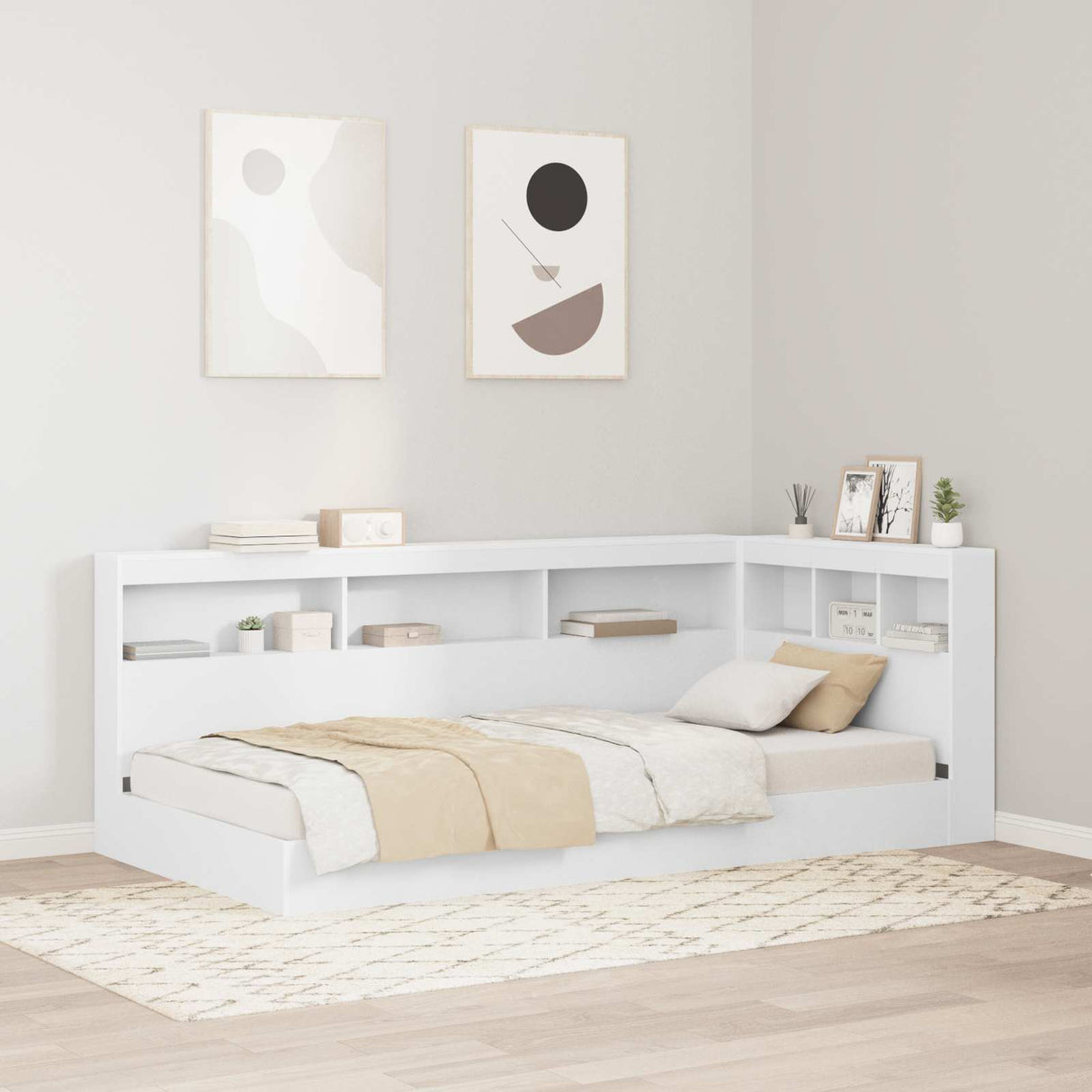 Storage Headboard White 90 cm Engineered Wood