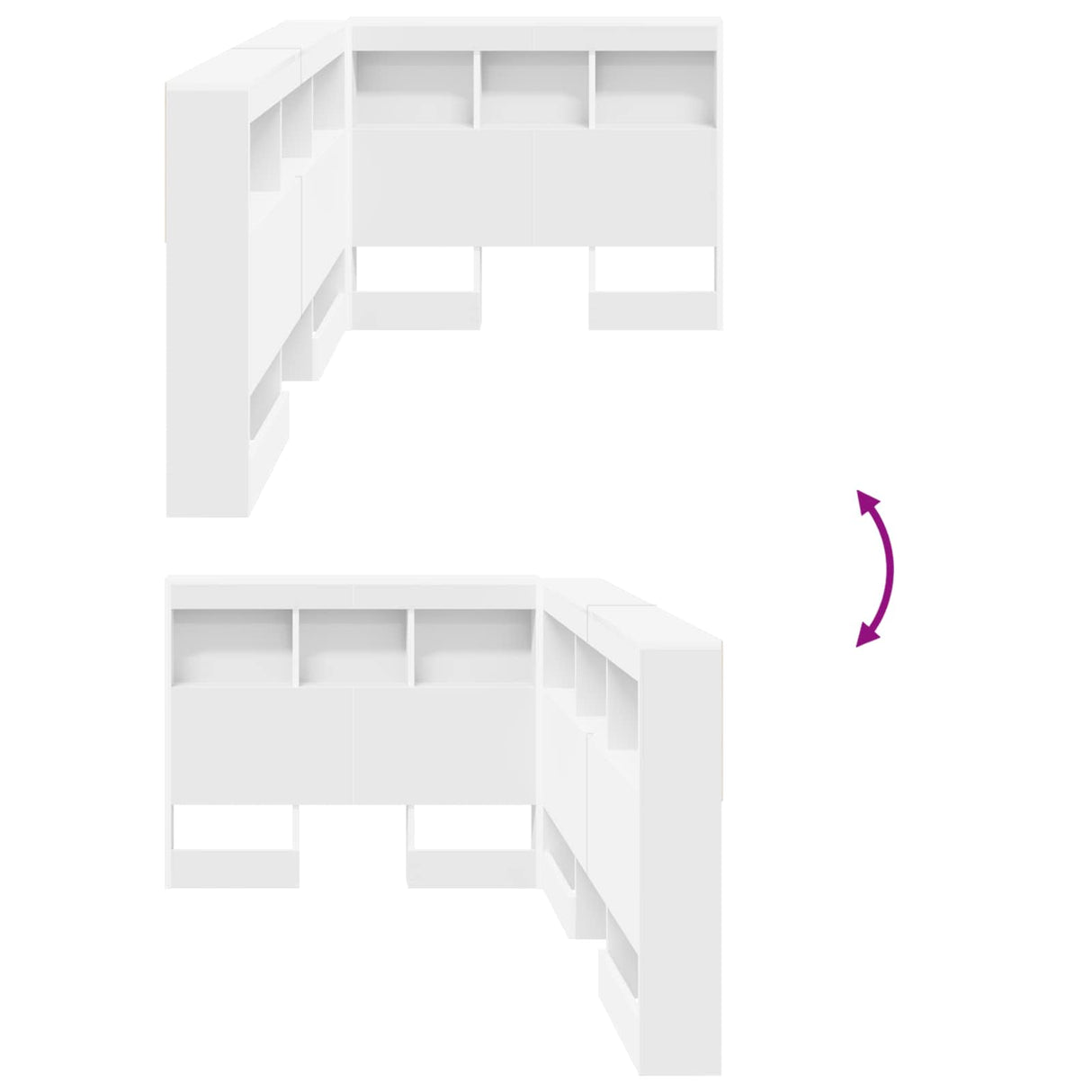 Storage Headboard White 90 cm Engineered Wood