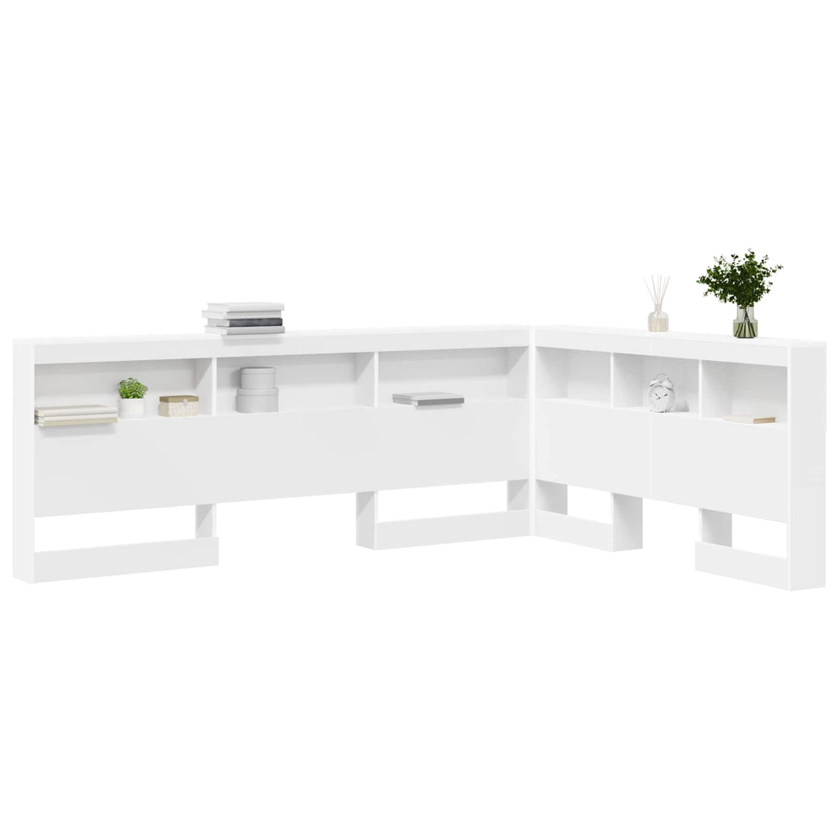 Storage Headboard with Shelf White 160 cm Engineered Wood