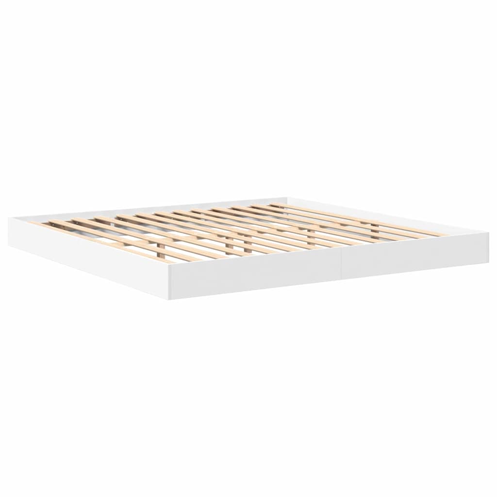 Bookcase Bed with Headboard White 180 x 200 cm Engineered wood