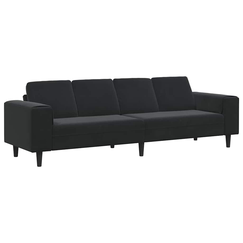 Sofa Set Black Velvet
