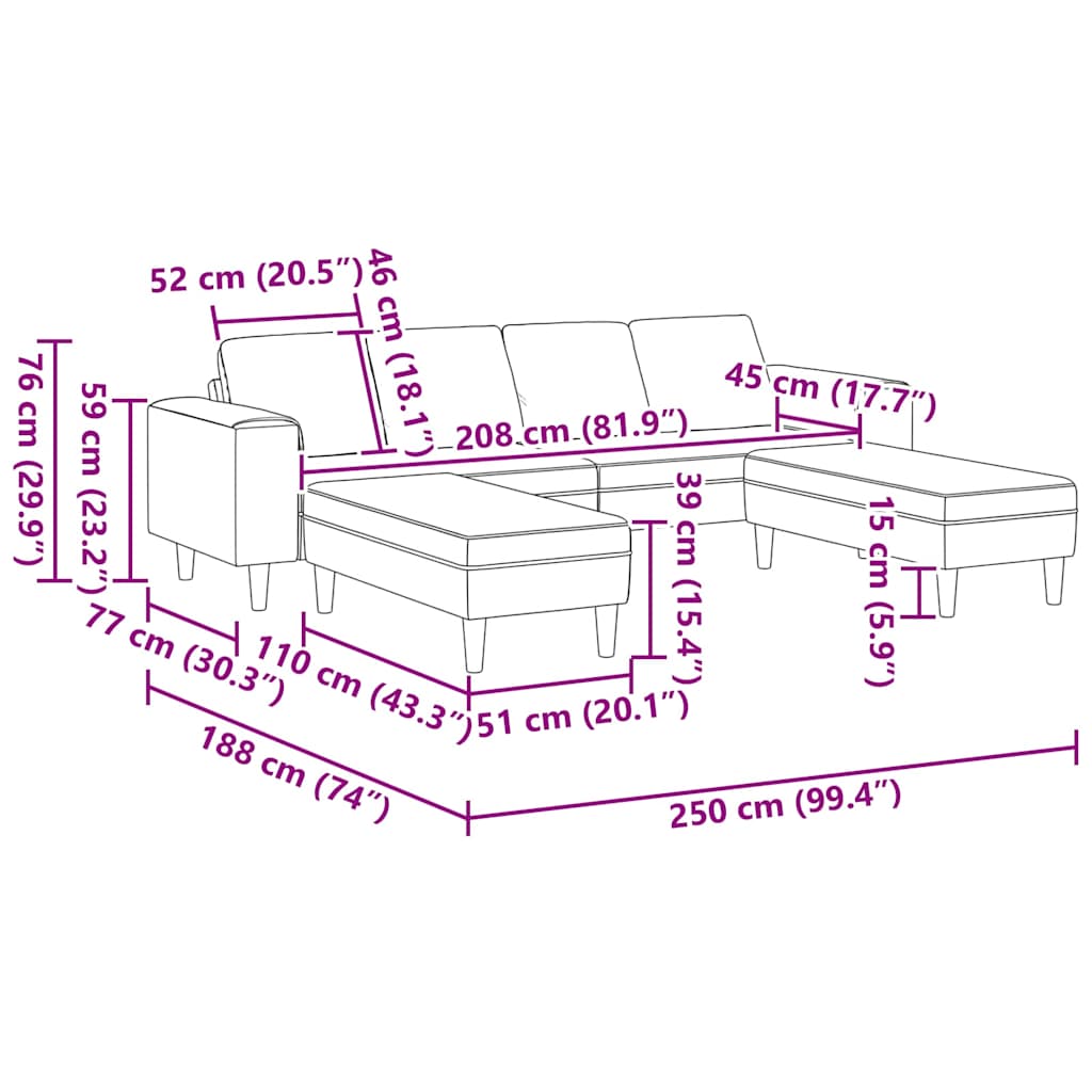 Sofa Set Dark grey Fabric