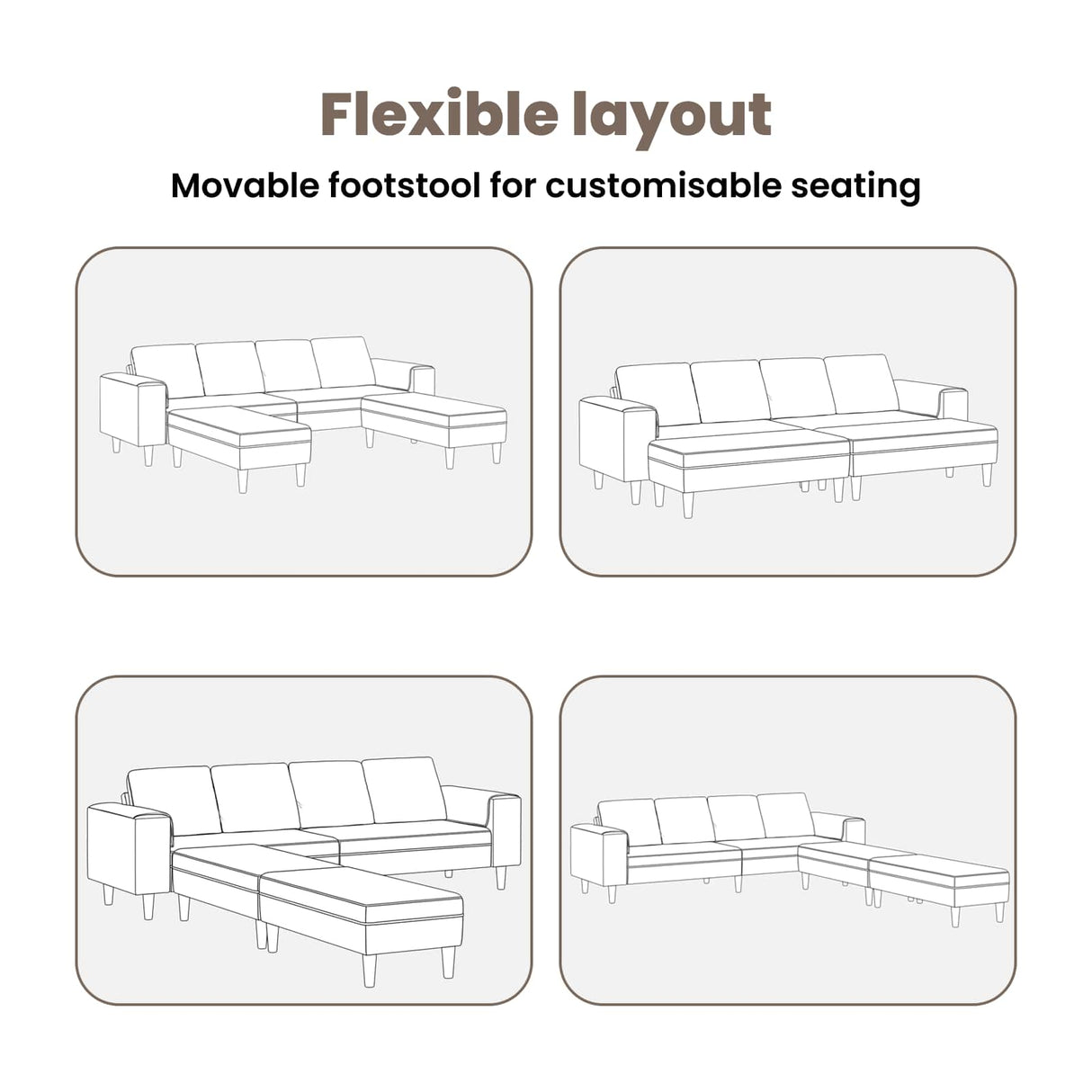 Living Room Couch 3 pcs Black 250 x 188 x 76 cm