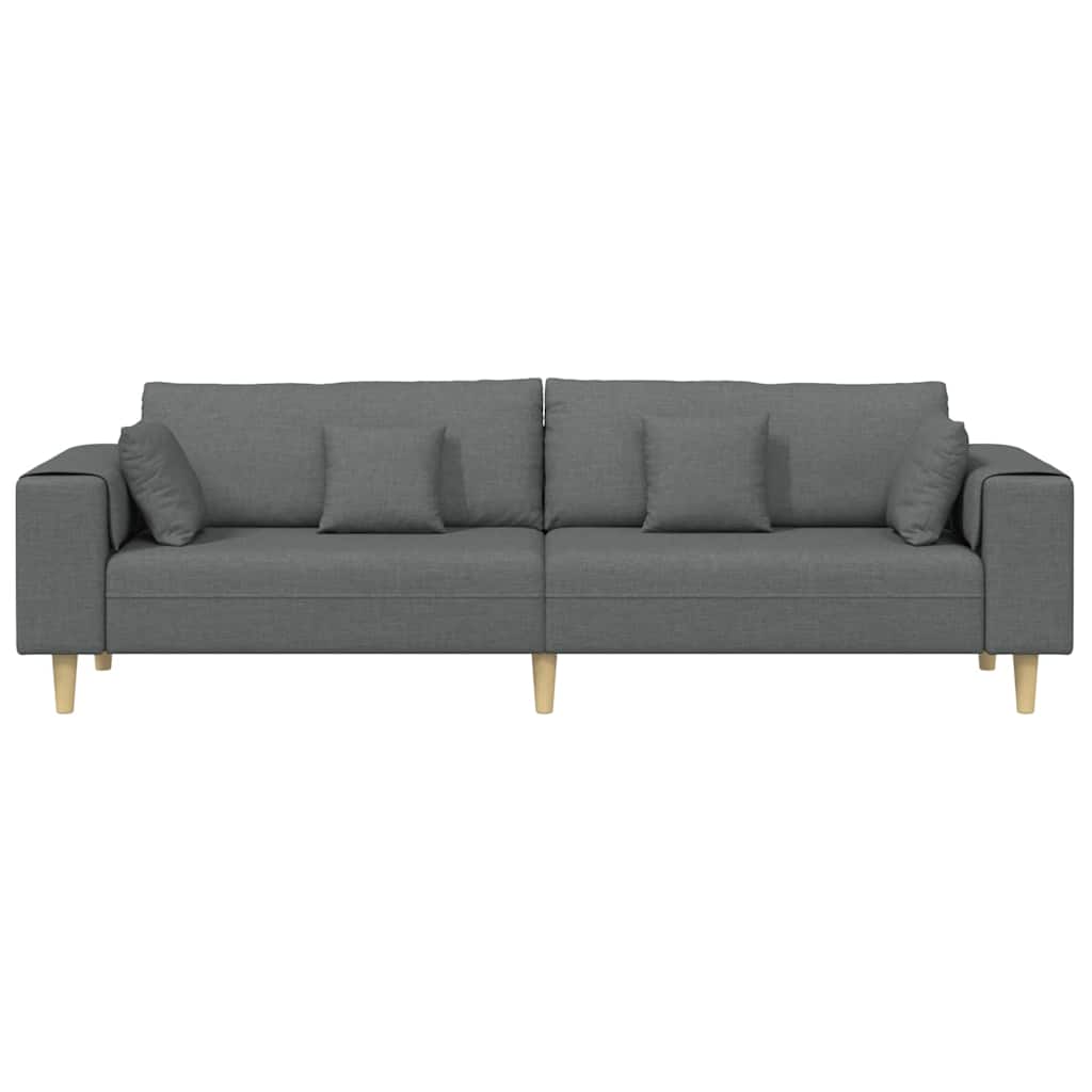 Fabric Sofa with Cushion Dark Grey 208 cm Fabric