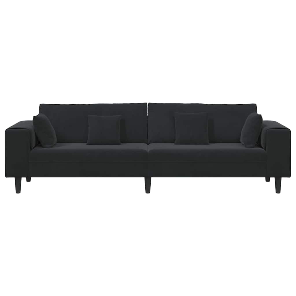 Sofa Black 250 x 77 x 76 cm Velvet