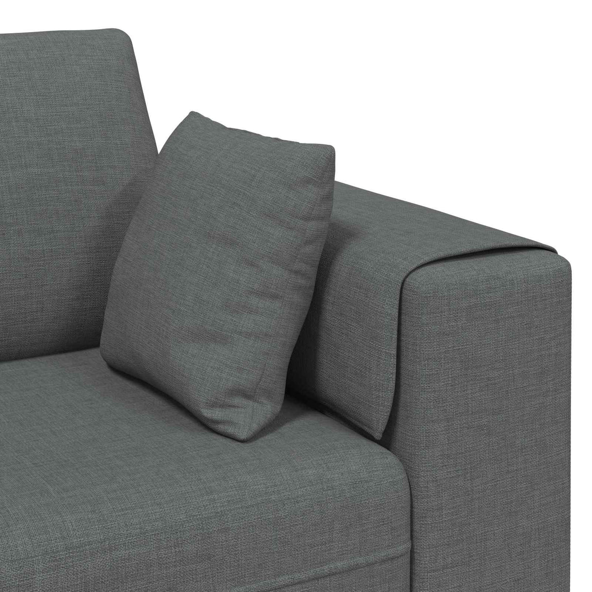 Fabric Sofa with Cushion Dark Grey 208 cm Fabric