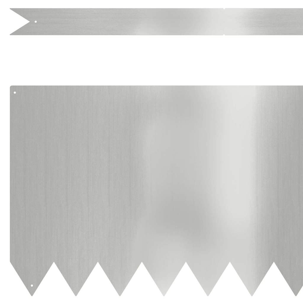 Lawn Edging 50 pcs Silver 100 x 0.05 x 30 cm Galvanised Steel