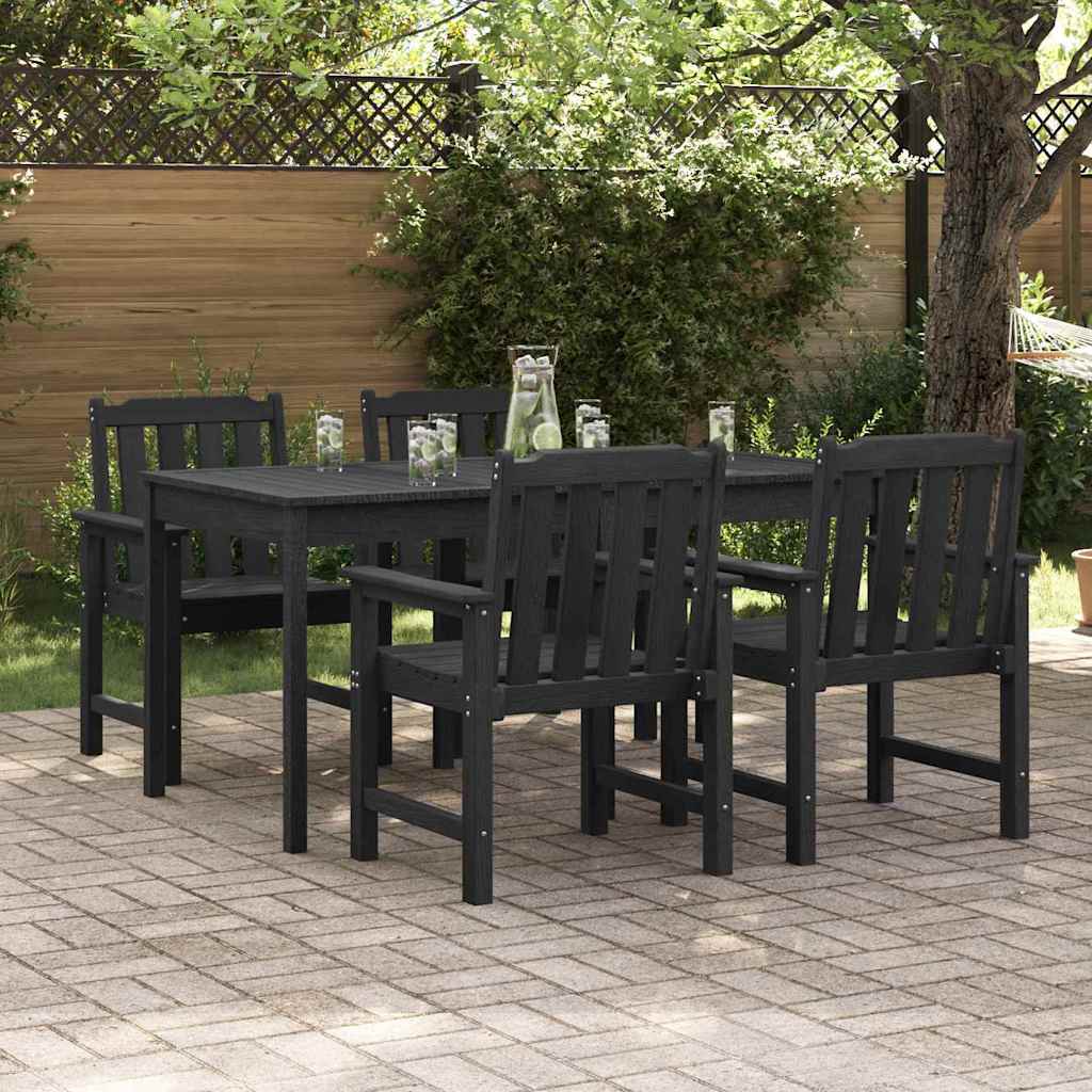 Garden Dining Chair. 4 pcs Black 65.5 x 55.5 x 88cm Plastic