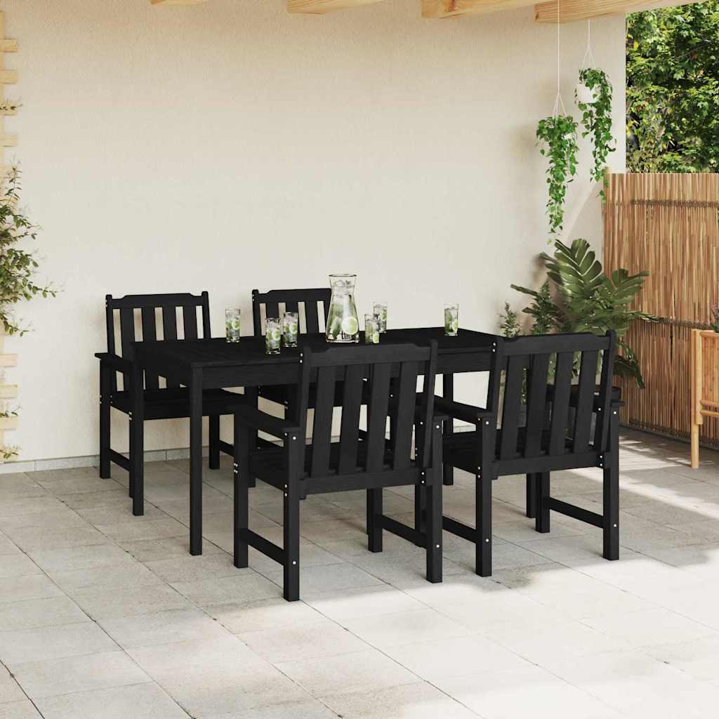 Garden Dining Chair. 4 pcs Black 65.5 x 55.5 x 88cm Plastic