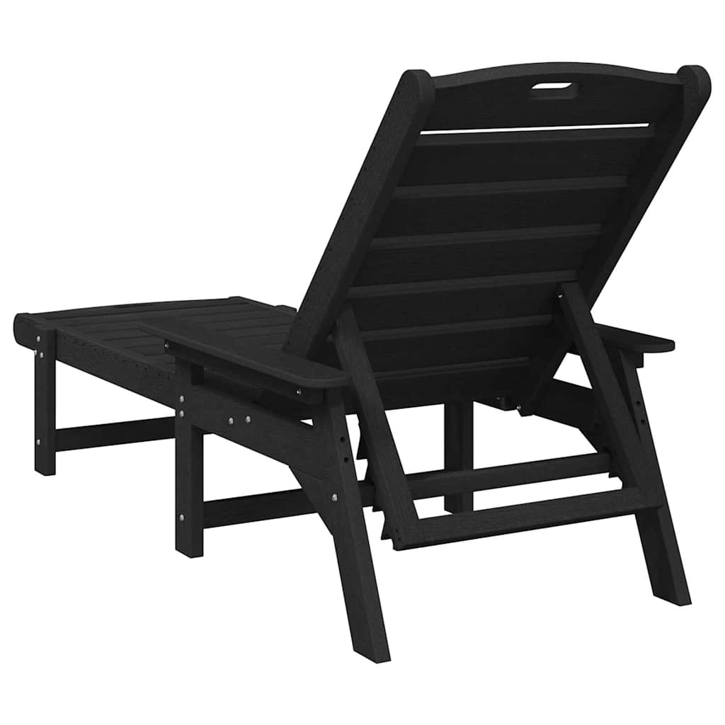 Sun Lounger 2 pcs Polyethylene Black