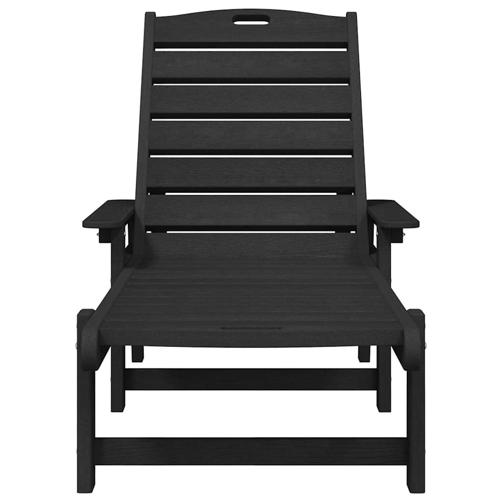 Sun Lounger 2 pcs Polyethylene Black