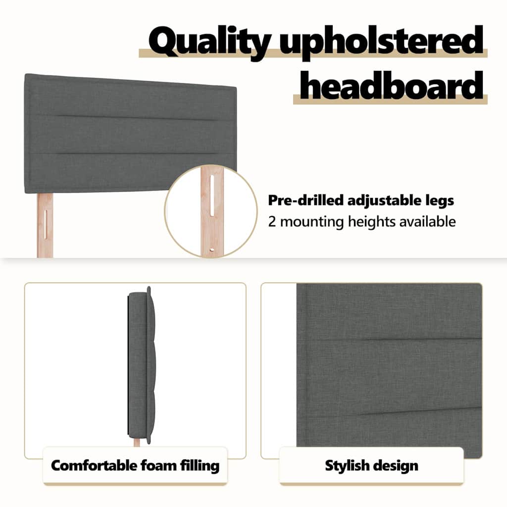 Headboard Dark Grey 100 cm Fabric