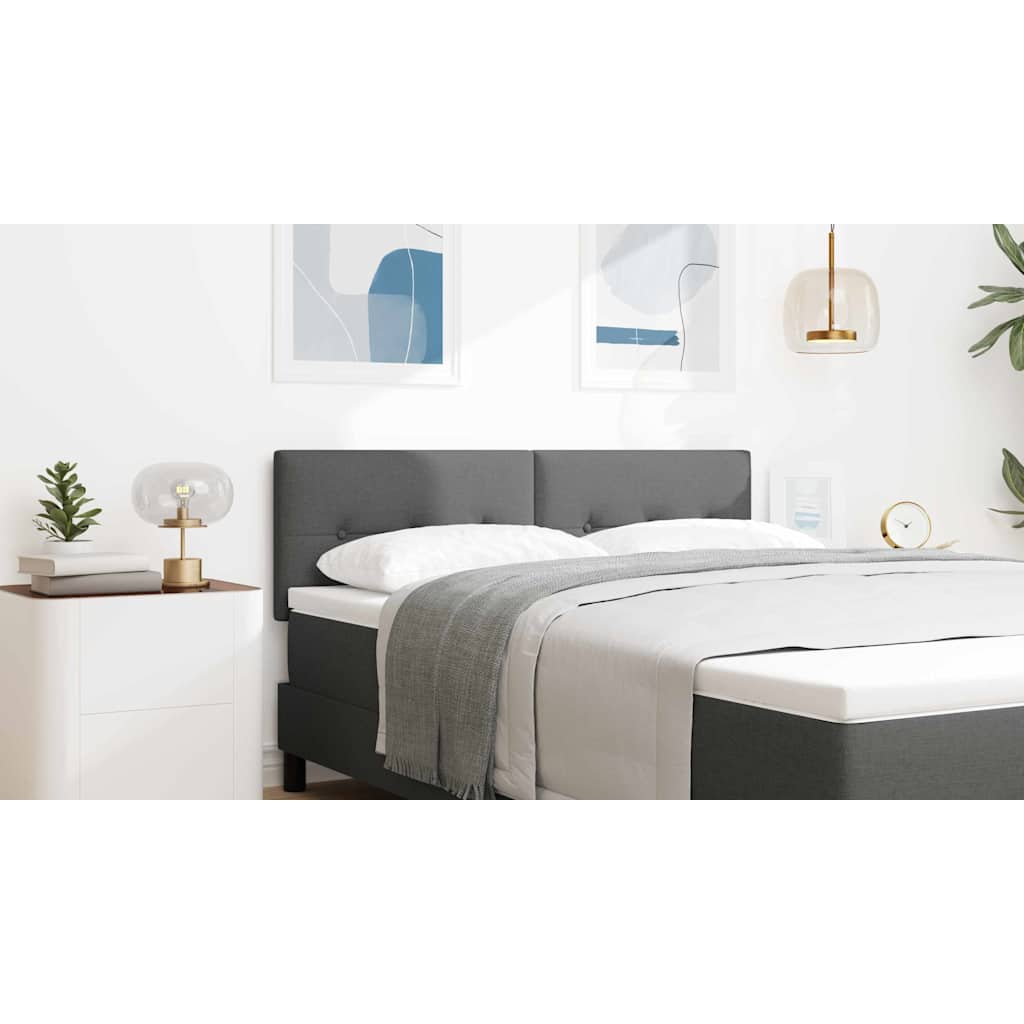 Height-Adjustable Headboard Dark Grey 144 cm Fabric