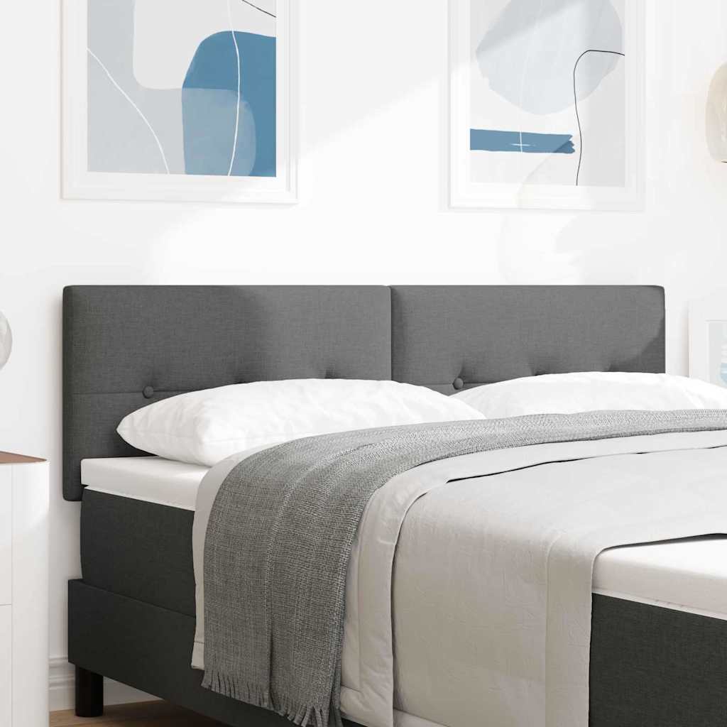 Height-Adjustable Headboard Dark Grey 160 cm Fabric