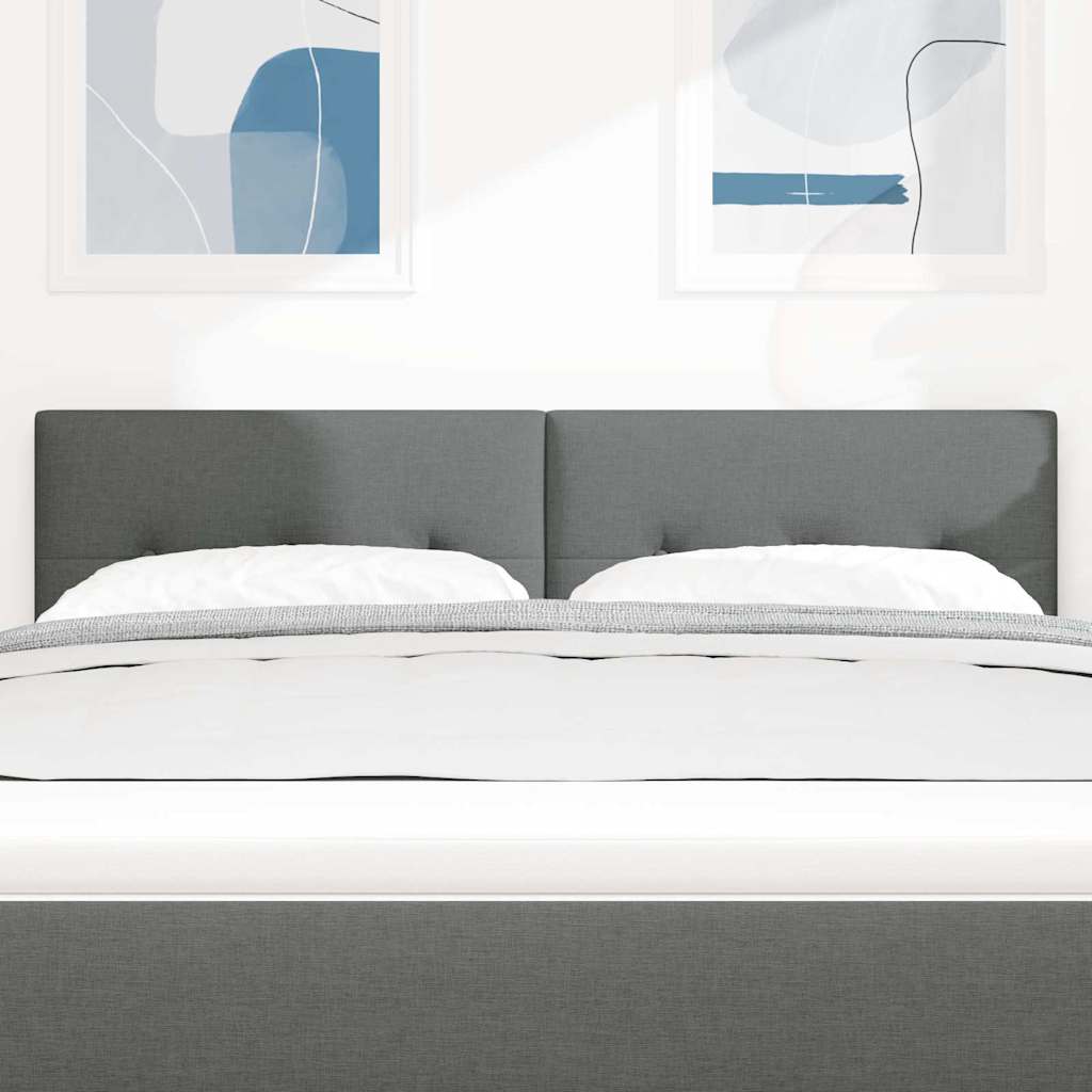 Height-Adjustable Headboard Dark Grey 160 cm Fabric