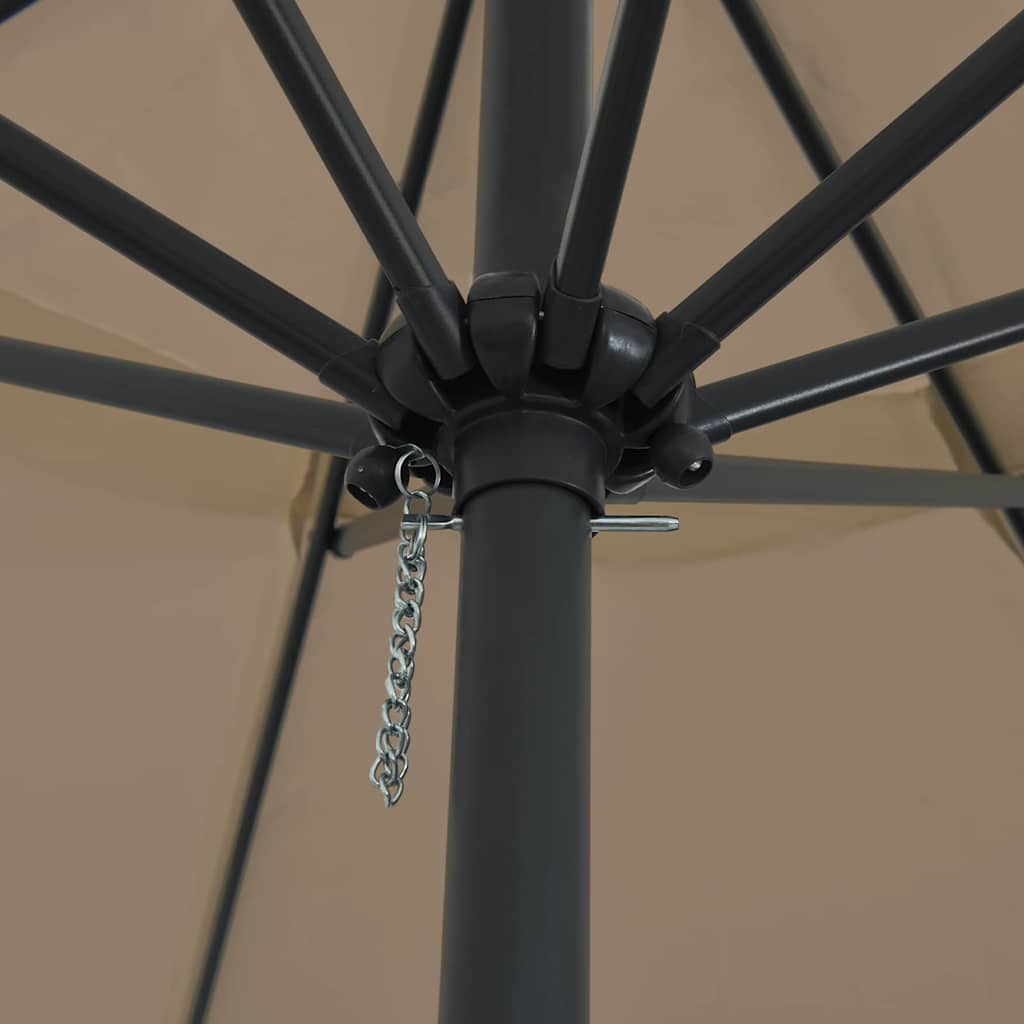 Garden Parasol Taupe and Black 395 x 395 x 245 cm