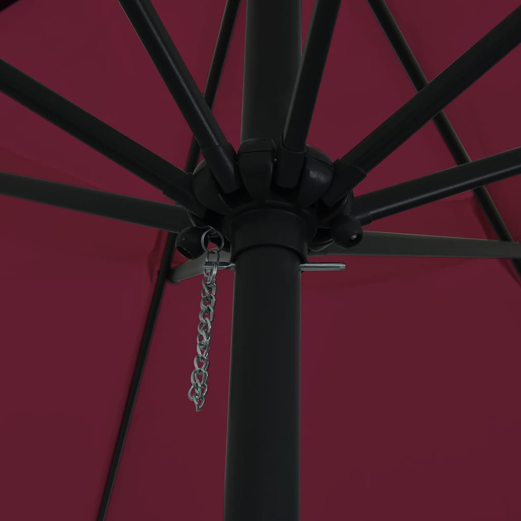 Garden Parasol Bordeaux Red 394 x 394 x 248 cm
