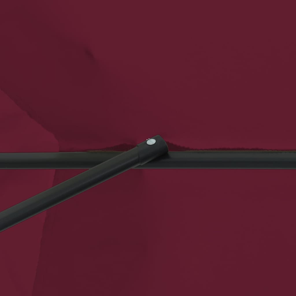 Garden Parasol Red and Black 395 x 395 x 245 cm