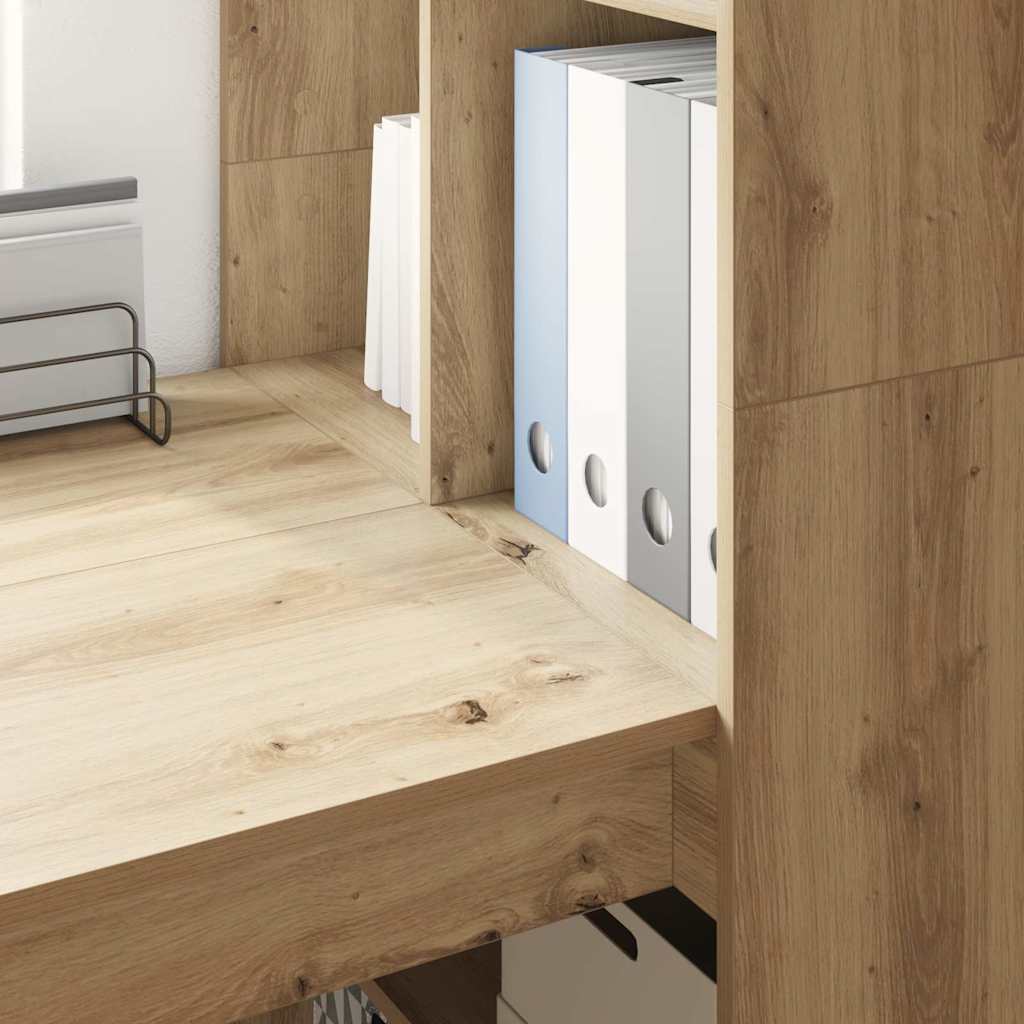 Desk with Shelf Artisan oak 122 x 67 x 145 cm Engineered Wood