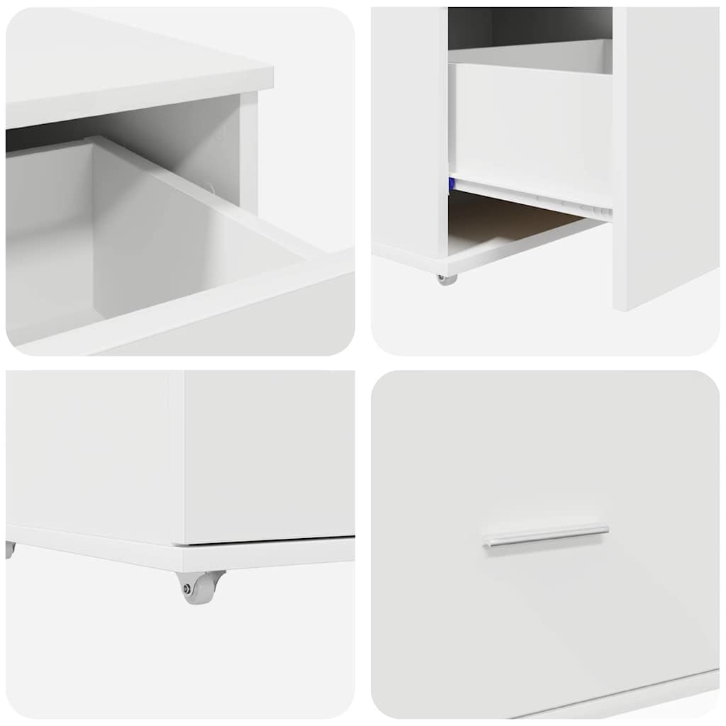 Desk with Drawer White 131,5 x 50 x 106,5 cm Engineered Wood