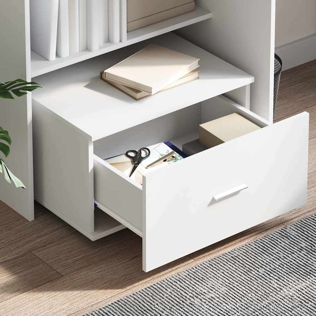 Desk with Drawer White 131,5 x 50 x 106,5 cm Engineered Wood