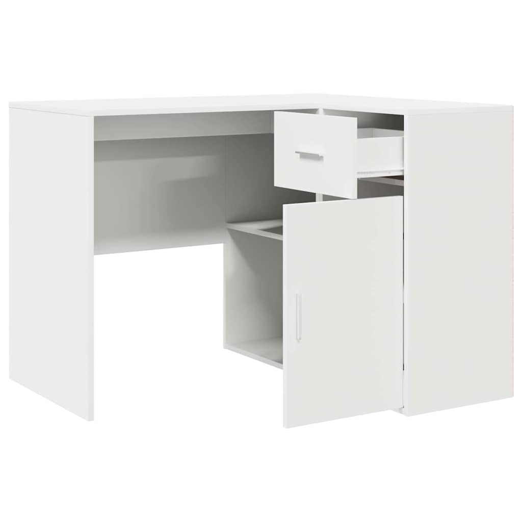 Corner Desk with Drawer White 102 x 50 x 75 cm Engineered wood