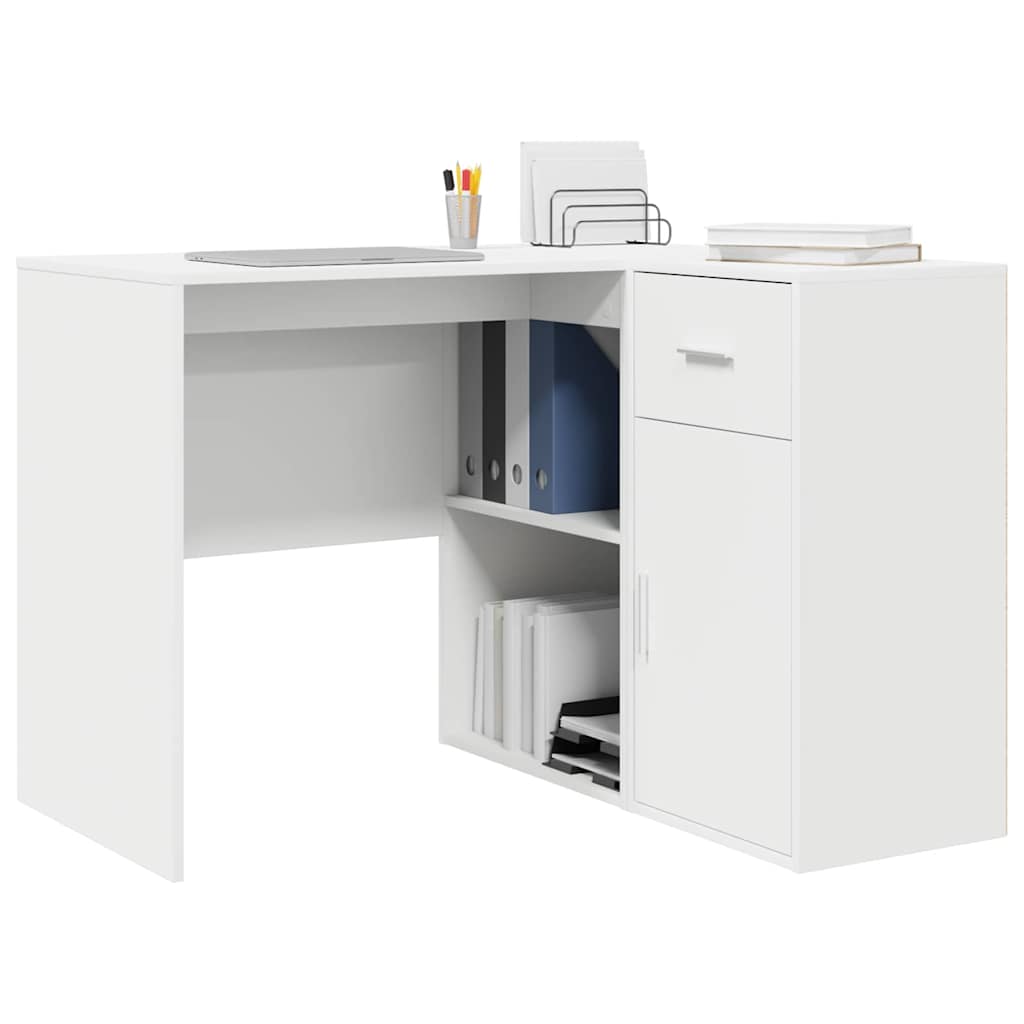 Corner Desk with Drawer White 102 x 50 x 75 cm Engineered wood