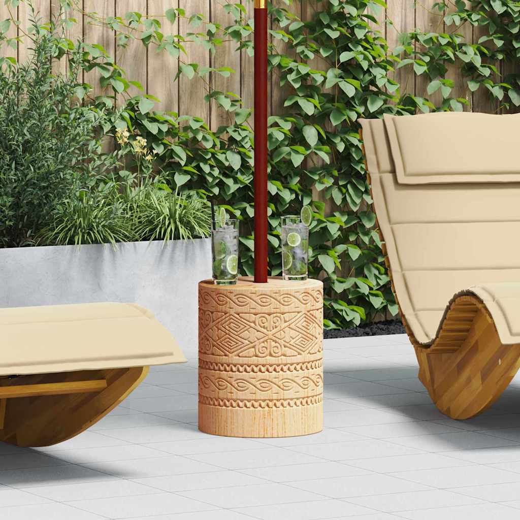Parasol Base 28.05 kg Natural Solid Wood Cylindrical