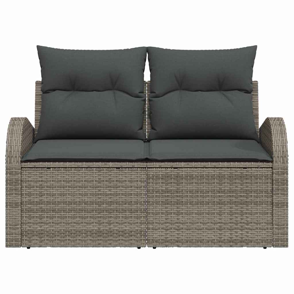 Garden Sofa Grey 124 x 62 x 69cm Poly Rattan