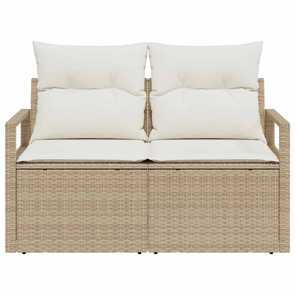 Garden Sofa with Cushion 120 x 62 x 69 cm. Poly Rattan