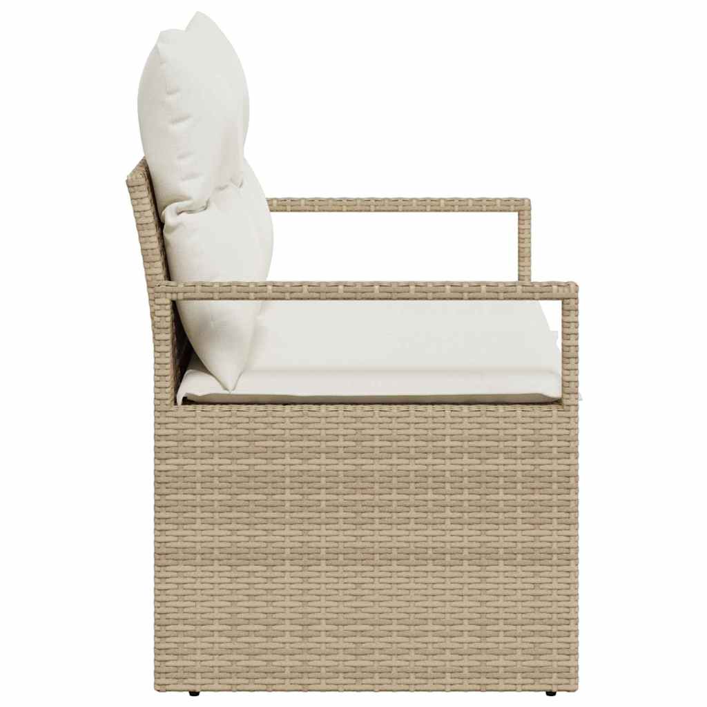 Garden Sofa Beige 120 x 62 x 69cm Poly Rattan