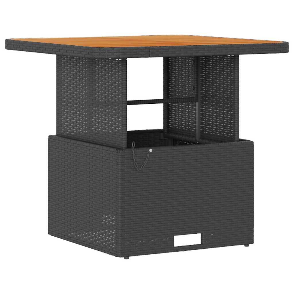 Garden Dining Set Black Poly Rattan