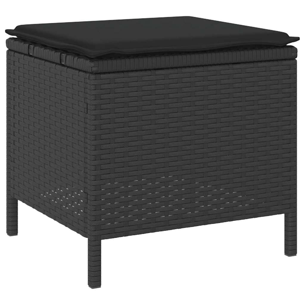 Garden Dining Set 4 pcs Black Poly Rattan