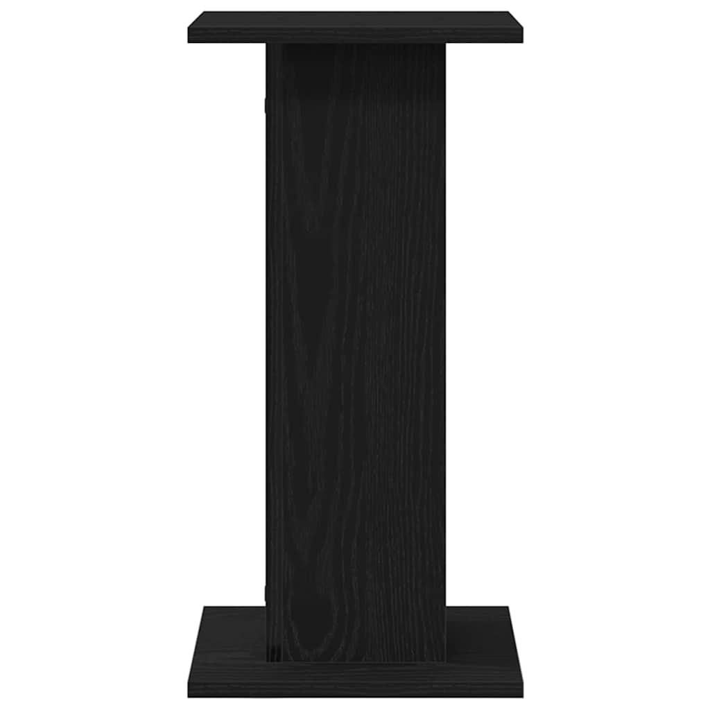 Speaker Stands with Shelf Black oak Engineered wood