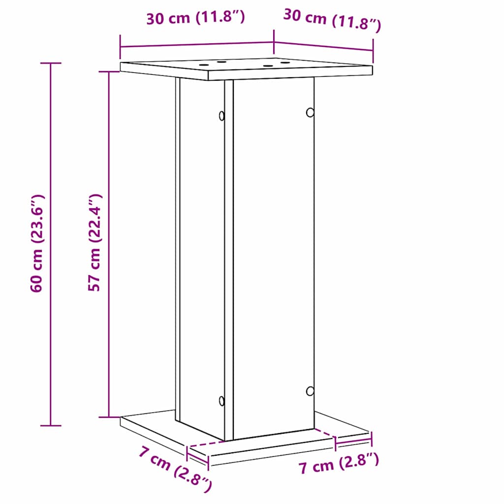 Speaker Stands with Shelf Black oak Engineered wood