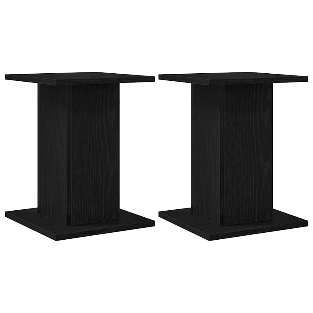 Plant Stand 2 pcs Black Oak 30 x 30 x 40 cm Engineered wood