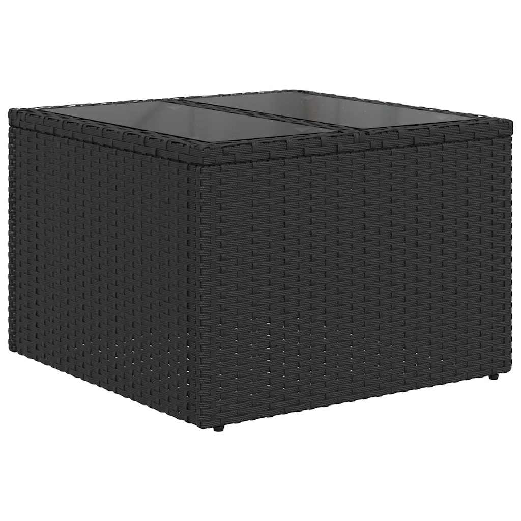 Garden Sofa Set Black Poly Rattan
