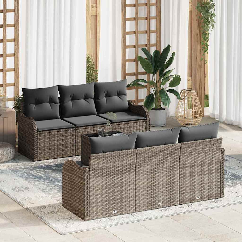 Garden Sofa Set Grey 55 x 55 x 37 cm Poly Rattan