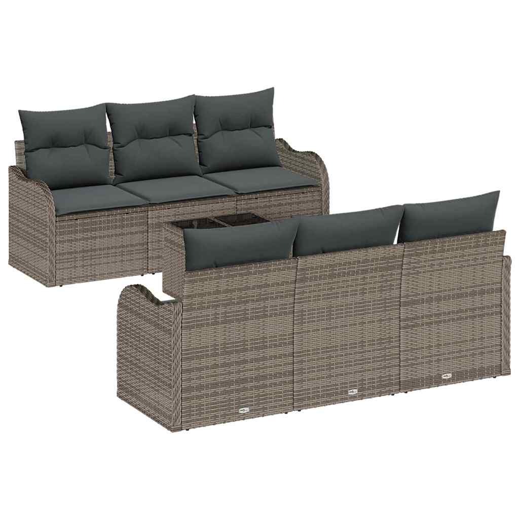 Garden Sofa Set Grey 55 x 55 x 37 cm Poly Rattan